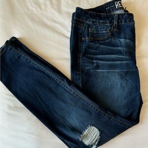 Dark skinny ripped knee Jeans